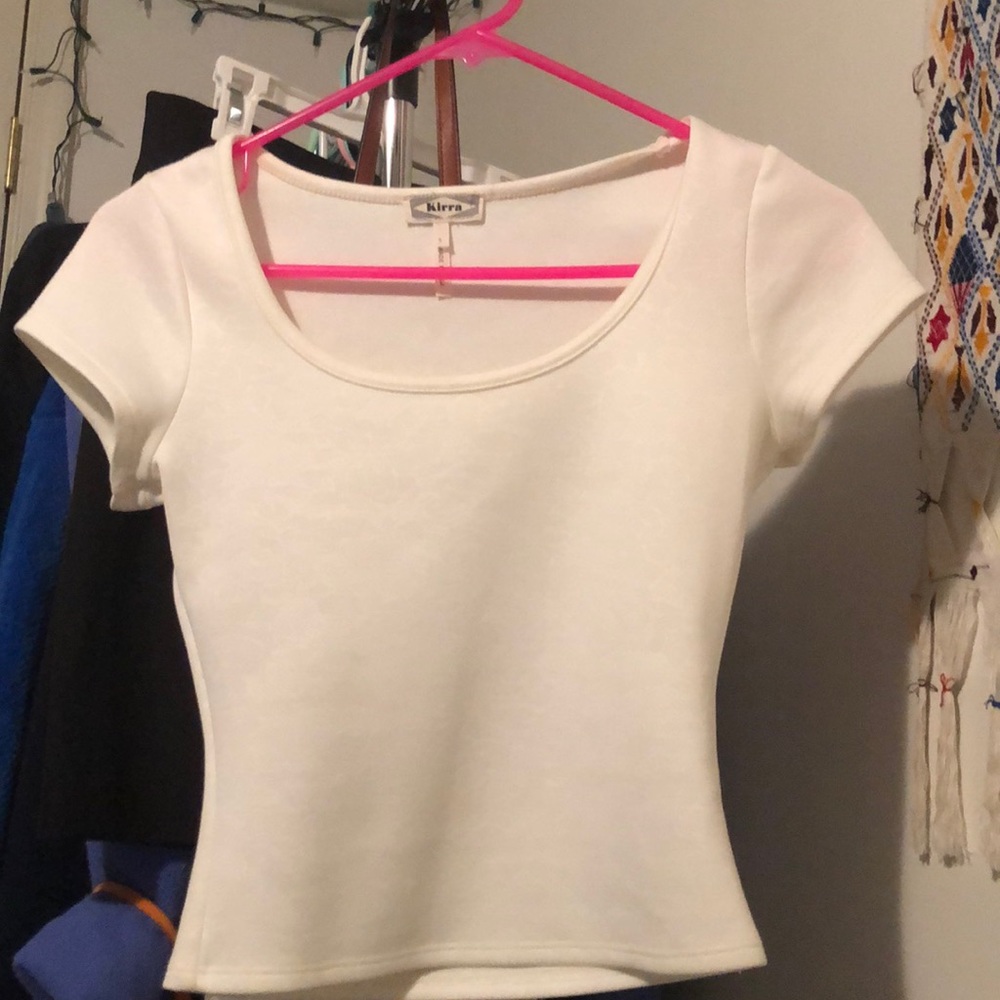 white crop top